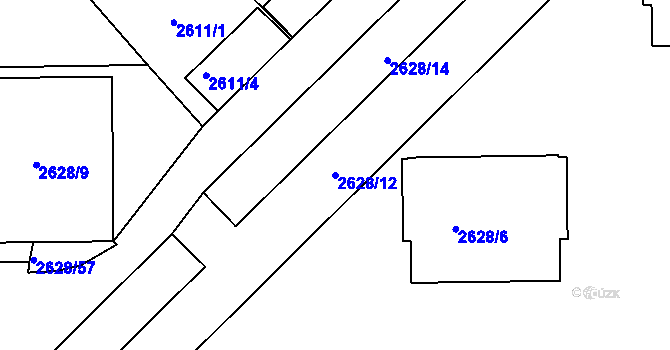 Parcela st. 2628/12 v KÚ Michle, Katastrální mapa