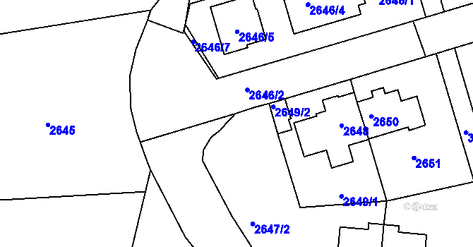 Parcela st. 2646/3 v KÚ Michle, Katastrální mapa