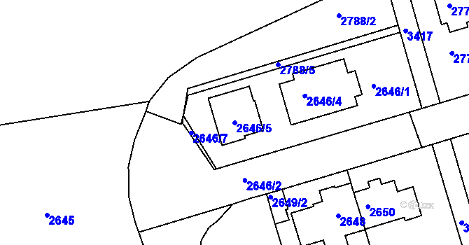 Parcela st. 2646/5 v KÚ Michle, Katastrální mapa