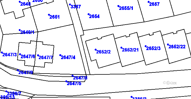 Parcela st. 2652/2 v KÚ Michle, Katastrální mapa