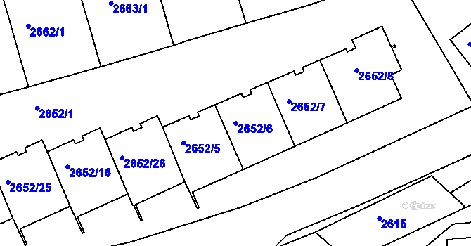 Parcela st. 2652/6 v KÚ Michle, Katastrální mapa