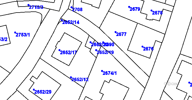 Parcela st. 2652/19 v KÚ Michle, Katastrální mapa