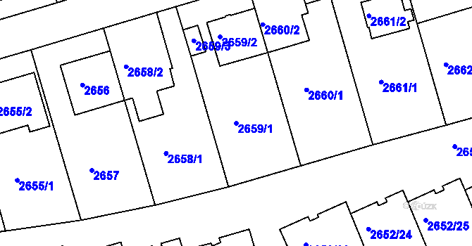 Parcela st. 2659/1 v KÚ Michle, Katastrální mapa