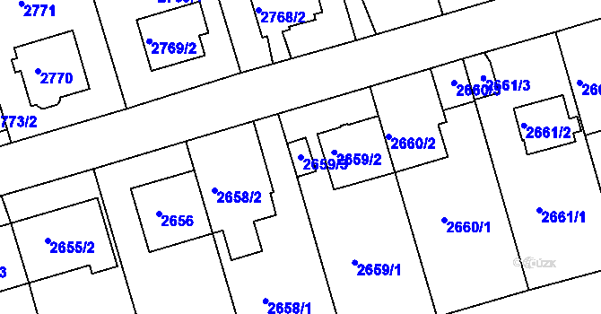 Parcela st. 2659/3 v KÚ Michle, Katastrální mapa