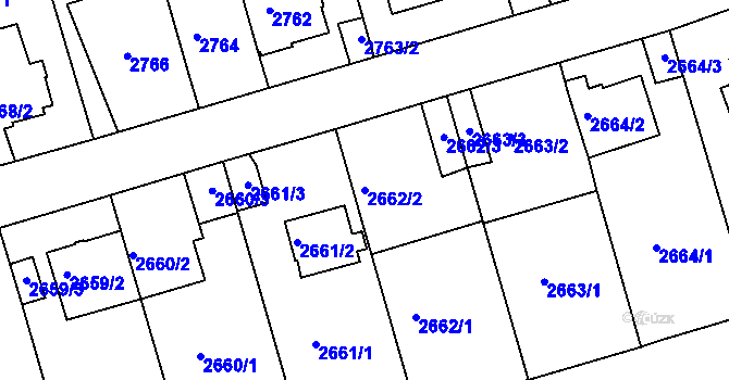 Parcela st. 2662/2 v KÚ Michle, Katastrální mapa