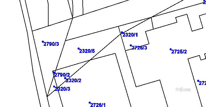Parcela st. 2726/5 v KÚ Michle, Katastrální mapa