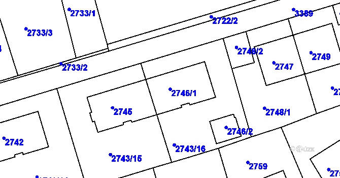 Parcela st. 2746/1 v KÚ Michle, Katastrální mapa