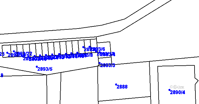 Parcela st. 2893/4 v KÚ Michle, Katastrální mapa