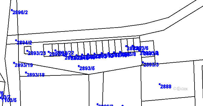 Parcela st. 2893/11 v KÚ Michle, Katastrální mapa