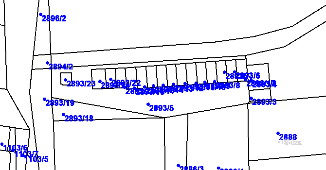 Parcela st. 2893/13 v KÚ Michle, Katastrální mapa