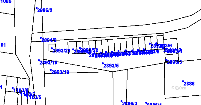 Parcela st. 2893/15 v KÚ Michle, Katastrální mapa