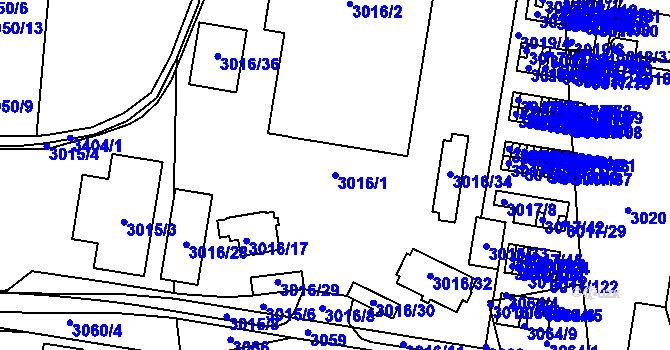 Parcela st. 3016/1 v KÚ Michle, Katastrální mapa
