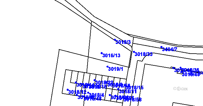 Parcela st. 3016/13 v KÚ Michle, Katastrální mapa