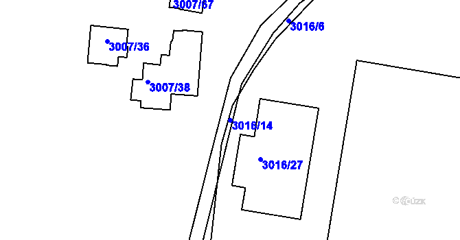 Parcela st. 3016/14 v KÚ Michle, Katastrální mapa