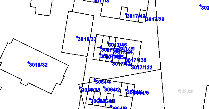 Parcela st. 3017/23 v KÚ Michle, Katastrální mapa