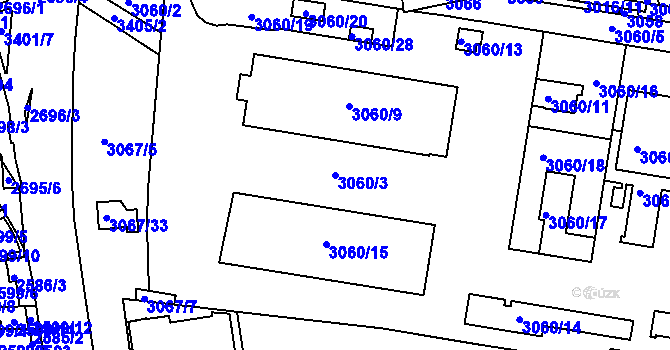 Parcela st. 3060/3 v KÚ Michle, Katastrální mapa