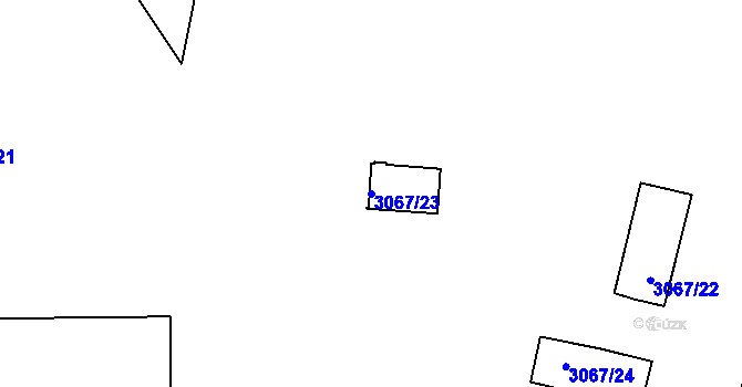 Parcela st. 3067/23 v KÚ Michle, Katastrální mapa