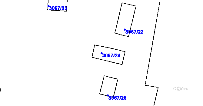 Parcela st. 3067/24 v KÚ Michle, Katastrální mapa
