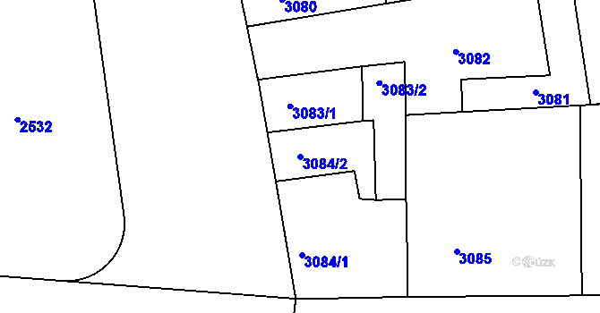 Parcela st. 3084/2 v KÚ Michle, Katastrální mapa