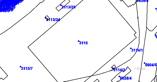 Parcela st. 3115 v KÚ Michle, Katastrální mapa