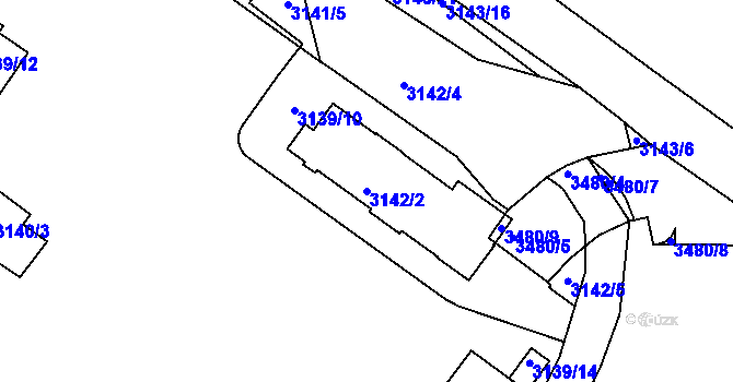 Parcela st. 3142/2 v KÚ Michle, Katastrální mapa