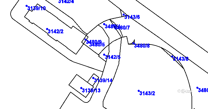 Parcela st. 3142/5 v KÚ Michle, Katastrální mapa