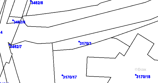 Parcela st. 3170/1 v KÚ Michle, Katastrální mapa