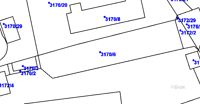 Parcela st. 3170/6 v KÚ Michle, Katastrální mapa