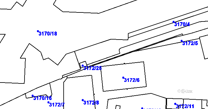 Parcela st. 3172/27 v KÚ Michle, Katastrální mapa