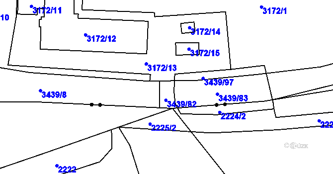 Parcela st. 3172/36 v KÚ Michle, Katastrální mapa
