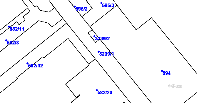 Parcela st. 3239/1 v KÚ Michle, Katastrální mapa