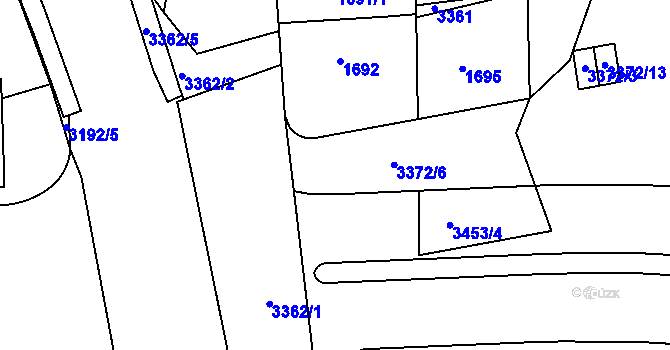 Parcela st. 3372/4 v KÚ Michle, Katastrální mapa