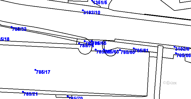 Parcela st. 785/62 v KÚ Michle, Katastrální mapa