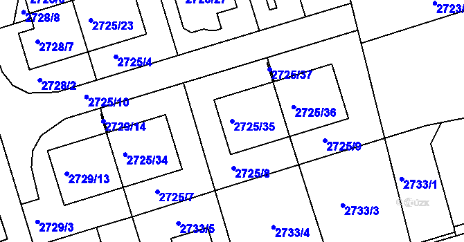 Parcela st. 2725/35 v KÚ Michle, Katastrální mapa