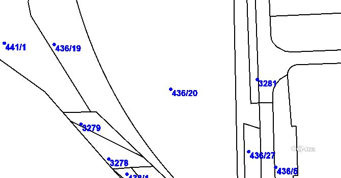 Parcela st. 436/20 v KÚ Michle, Katastrální mapa