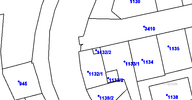 Parcela st. 1132/2 v KÚ Michle, Katastrální mapa