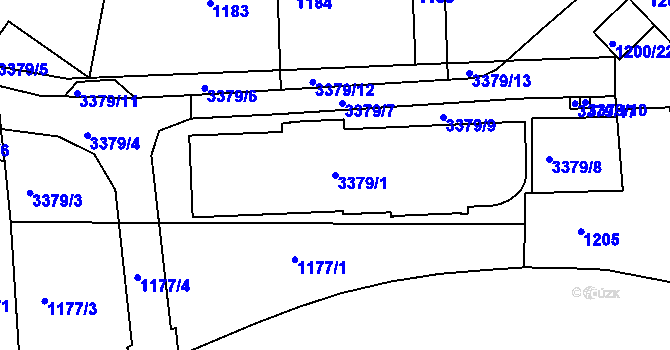 Parcela st. 3379/1 v KÚ Michle, Katastrální mapa