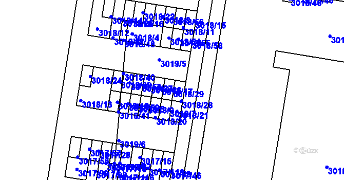 Parcela st. 3018/29 v KÚ Michle, Katastrální mapa