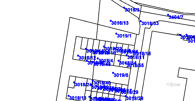 Parcela st. 3018/16 v KÚ Michle, Katastrální mapa