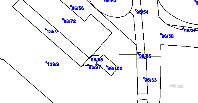 Parcela st. 96/86 v KÚ Michle, Katastrální mapa