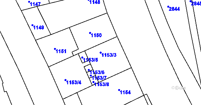 Parcela st. 1153/3 v KÚ Michle, Katastrální mapa