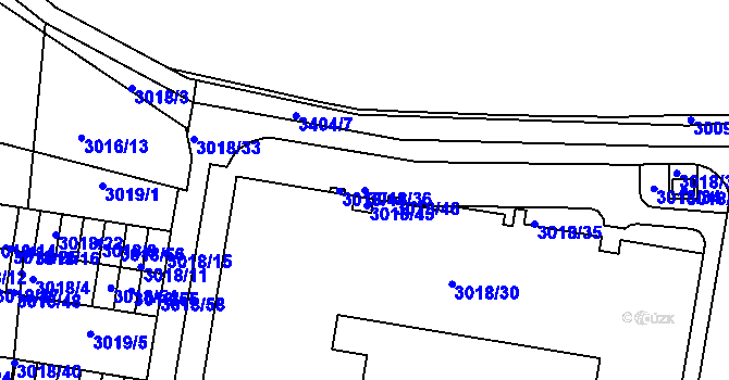 Parcela st. 3018/36 v KÚ Michle, Katastrální mapa