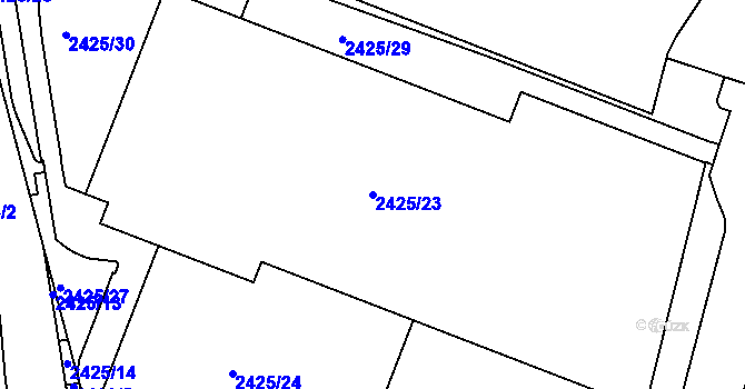 Parcela st. 2425/23 v KÚ Michle, Katastrální mapa