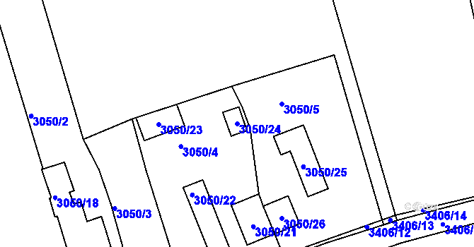 Parcela st. 3050/24 v KÚ Michle, Katastrální mapa