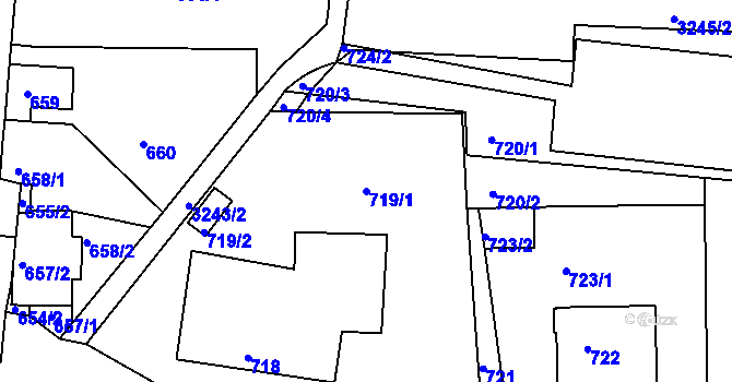 Parcela st. 719/1 v KÚ Michle, Katastrální mapa
