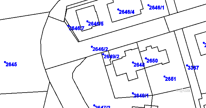 Parcela st. 2649/2 v KÚ Michle, Katastrální mapa