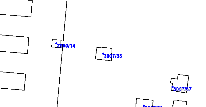 Parcela st. 3007/33 v KÚ Michle, Katastrální mapa