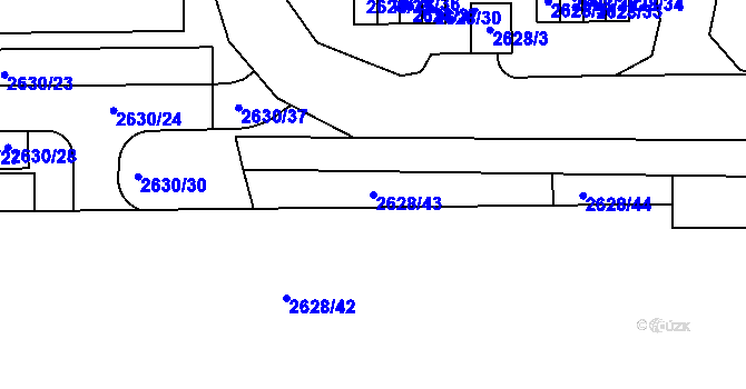 Parcela st. 2628/43 v KÚ Michle, Katastrální mapa
