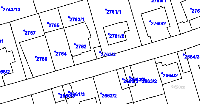 Parcela st. 2763/2 v KÚ Michle, Katastrální mapa