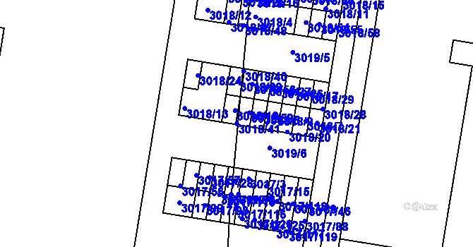 Parcela st. 3018/41 v KÚ Michle, Katastrální mapa